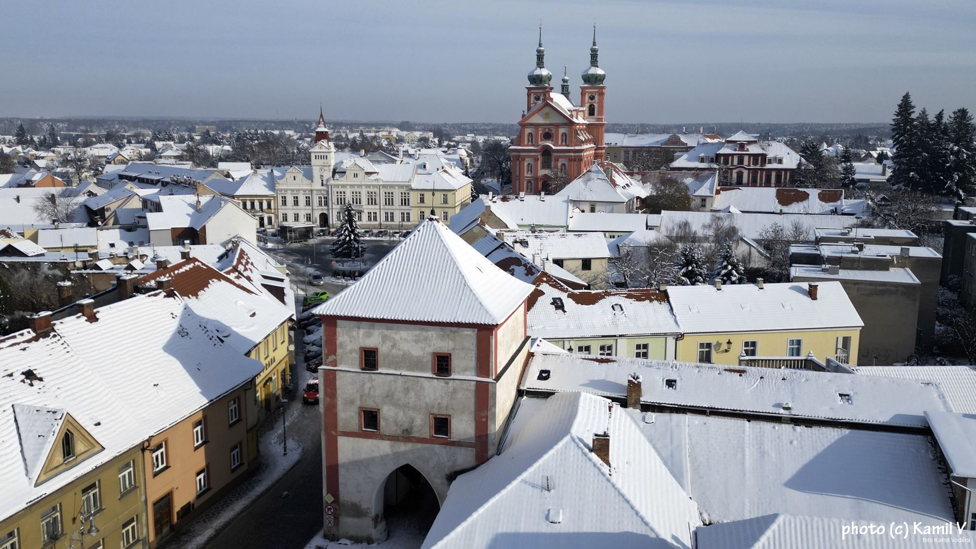 Město Stará Boleslav z dronu